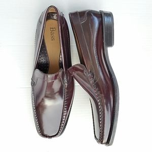 Men's Bass Leather Flex Loafer Size 10 Burgundy